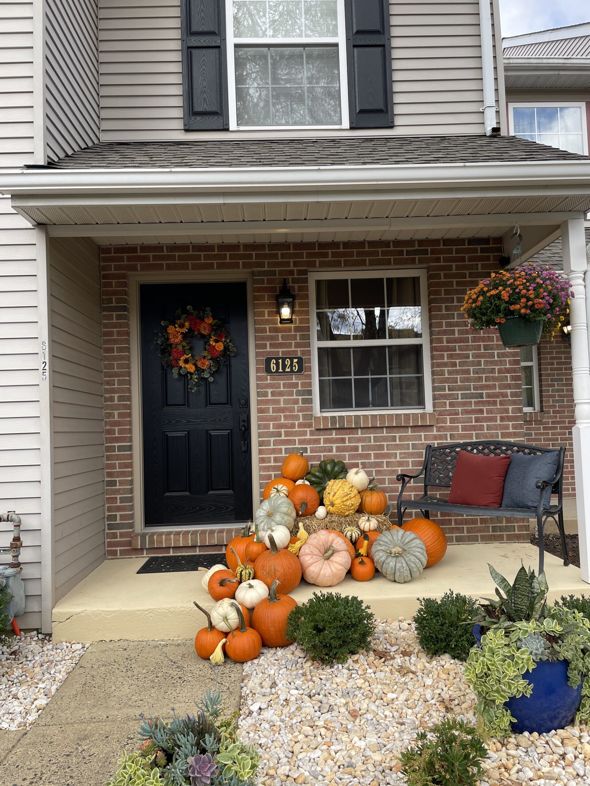 Pumpkins on porch