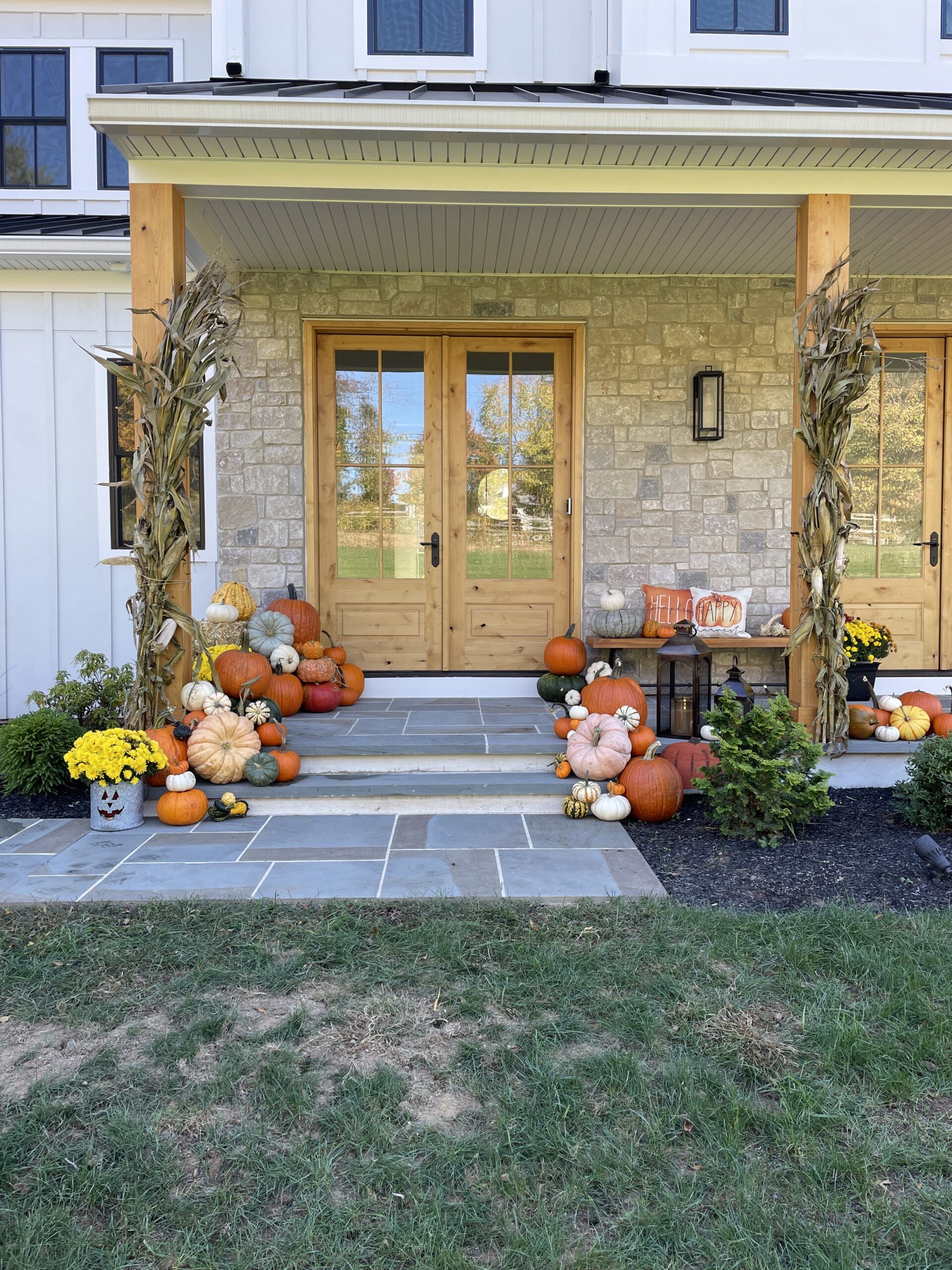 Pumpkins on porch